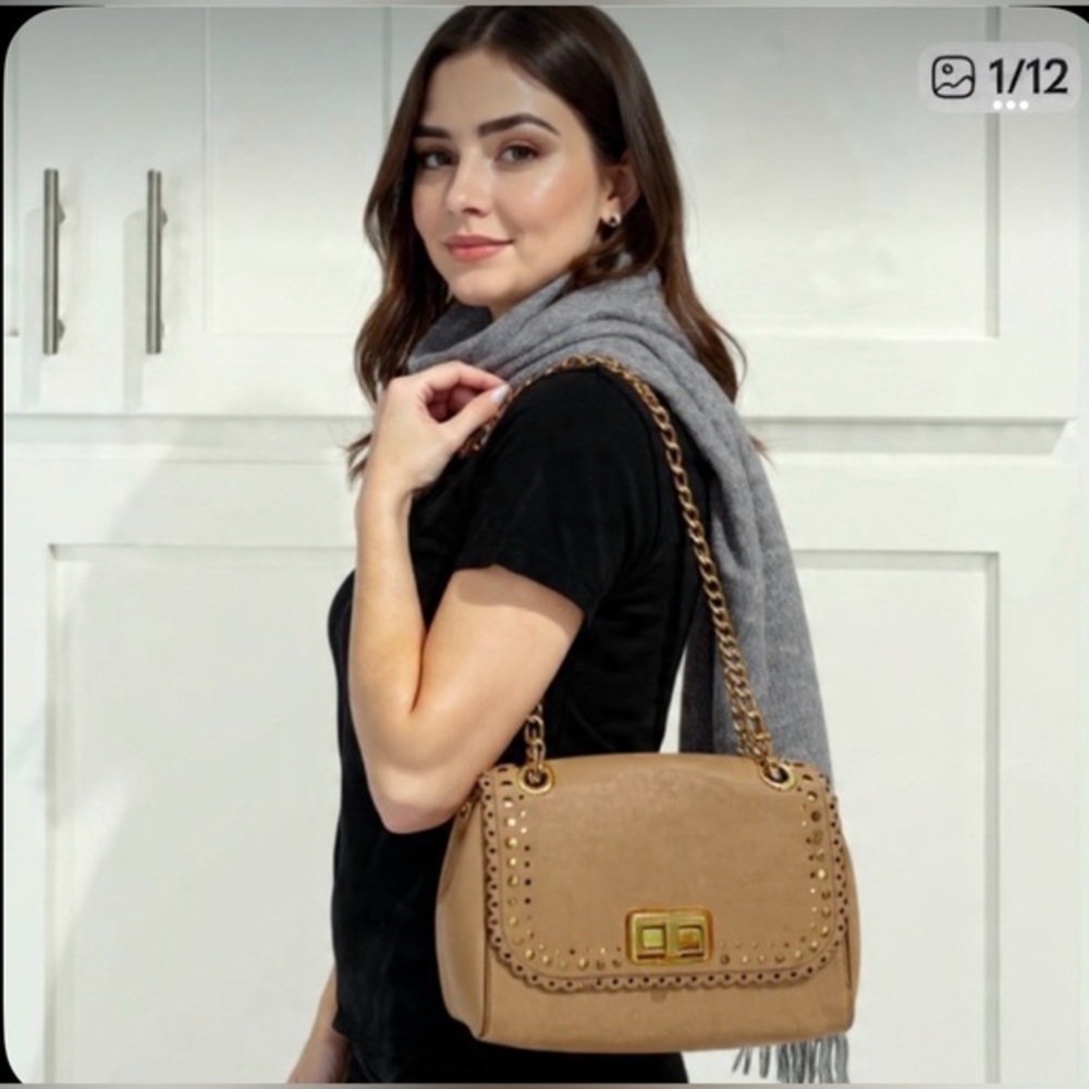 Michael Kors Shoulder Bag Saffiano Leather with Gold Hardware